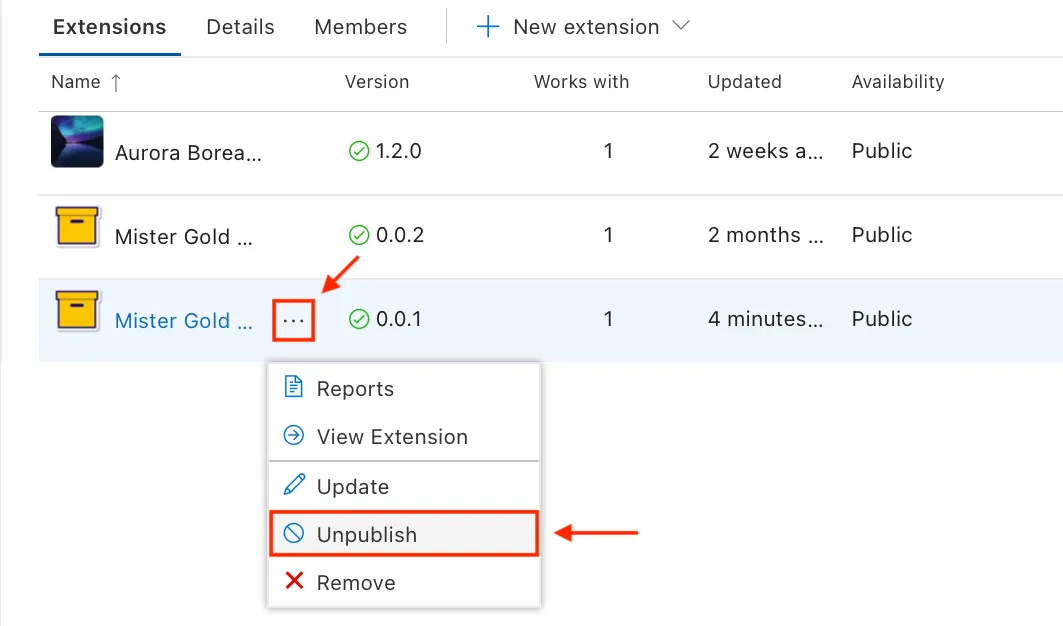 unpublish-extension
